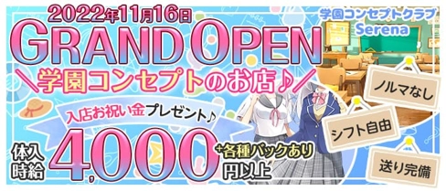 学園コンセプトクラブ Serena(セリーナ)【公式体入・求人情報】(武蔵小杉キャバクラ)の求人・体験入店情報