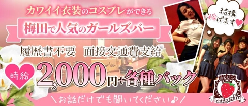 ichigoichie(イチゴイチエ)【公式求人・体入情報】(梅田ガールズバー)の求人・体験入店情報