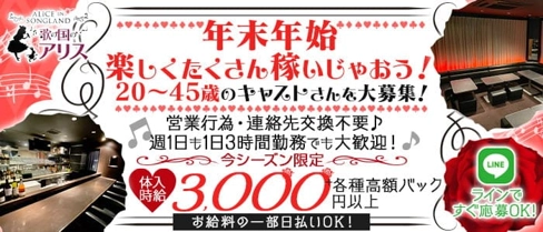 歌の国のアリス【公式求人・体入情報】(春日部スナック)の求人・体験入店情報