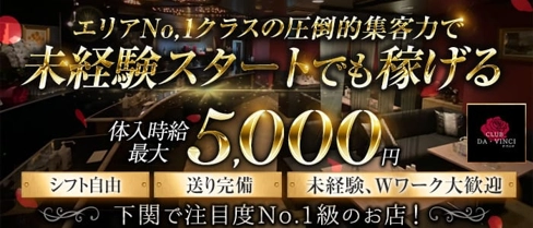 CLUB DA・VINCI(ダ・ヴィンチ)【公式求人・体入情報】(下関キャバクラ)の求人・体験入店情報