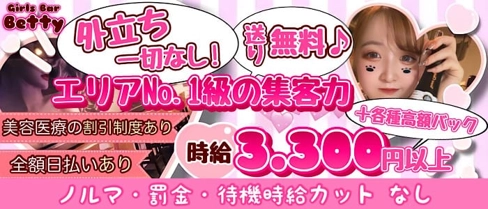 Girls Bar Betty(ベティ)【公式求人・体入情報】(松戸ガールズバー)の求人・体験入店情報
