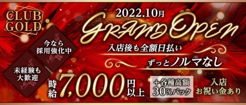 CLUB GOLD(ゴールド)【公式求人・体入情報】(難波キャバクラ)の求人・体験入店情報