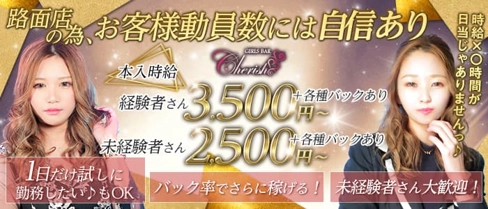 Cherish(チェリッシュ)【公式求人・体入情報】(二日市ガールズバー)の求人・体験入店情報