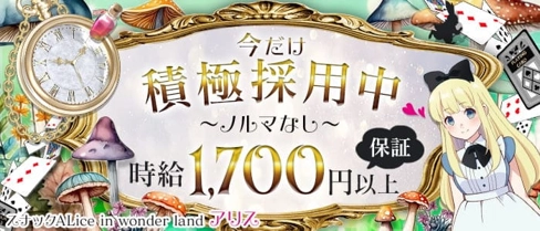 スナックALice in wonder land ”アリス”【公式求人・体入情報】(八田スナック)の求人・体験入店情報