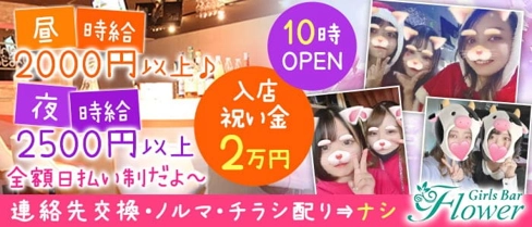 【昼&夜】GirlsBar Flower(フラワー)【公式体入・求人情報】(大和ガールズバー)の求人・体験入店情報