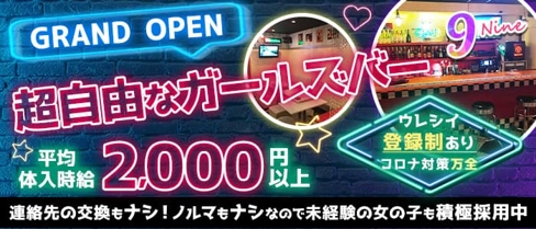 【燕三条駅前】カウンター&ダーツバー Nine(バーナイン)【公式求人・体入情報】(燕三条ガールズバー)の求人・体験入店情報