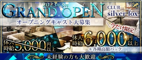 CLUB Silver fox(シルバーフォックス)【公式求人・体入情報】(片町キャバクラ)の求人・体験入店情報